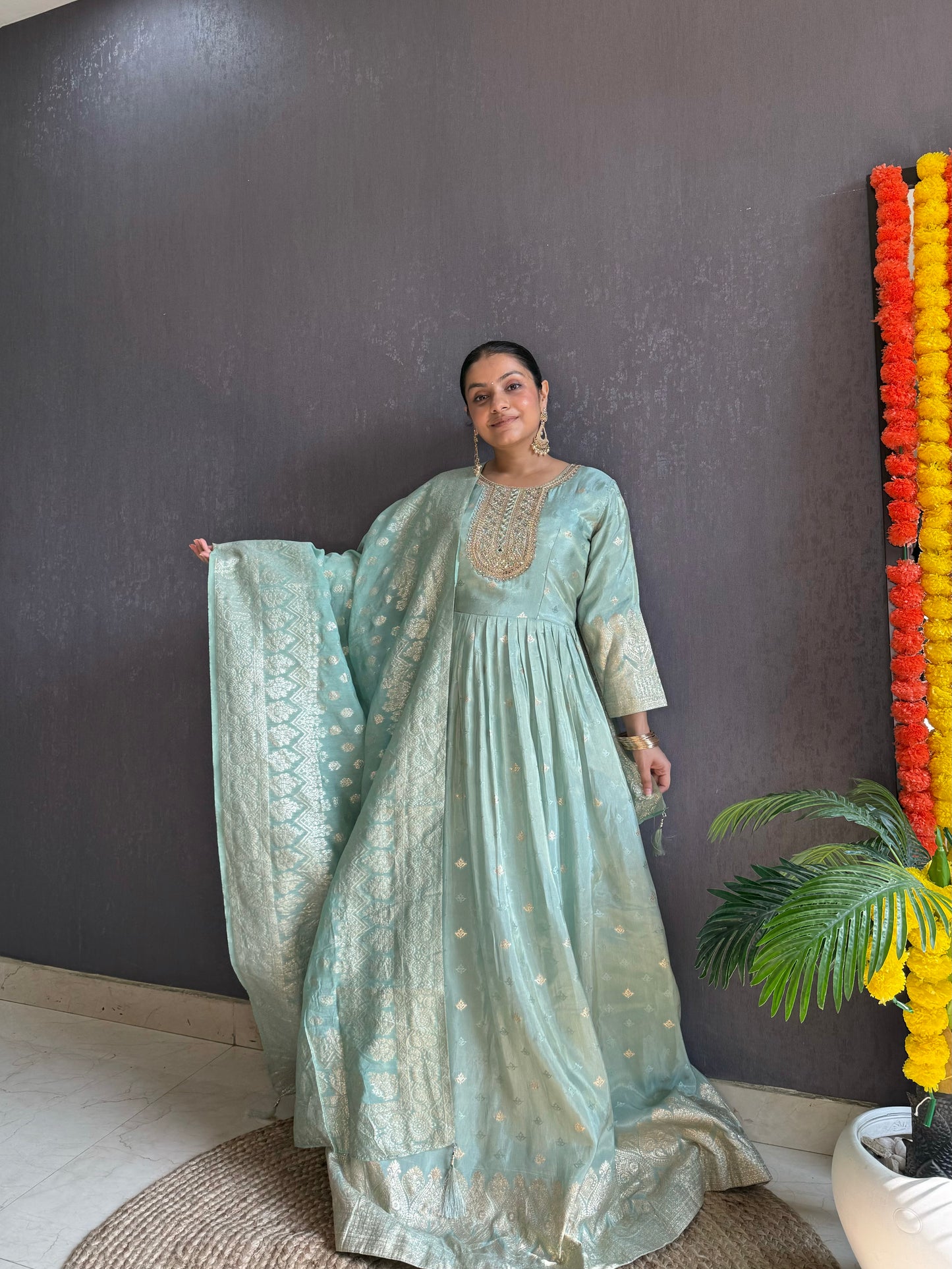 Benarsi Handwork Anarkali suit