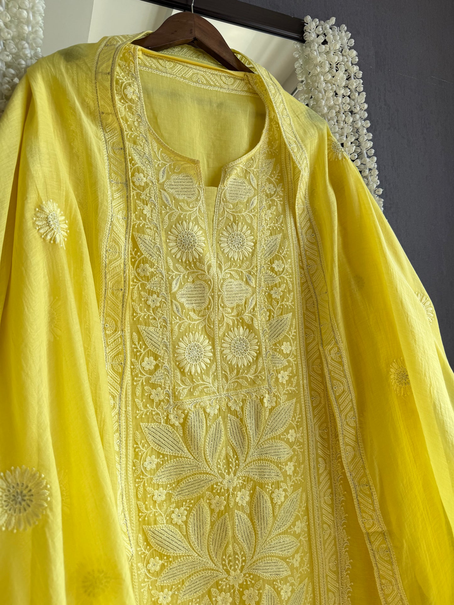 Luxurious Mul chanderi lucknowi handwork suit