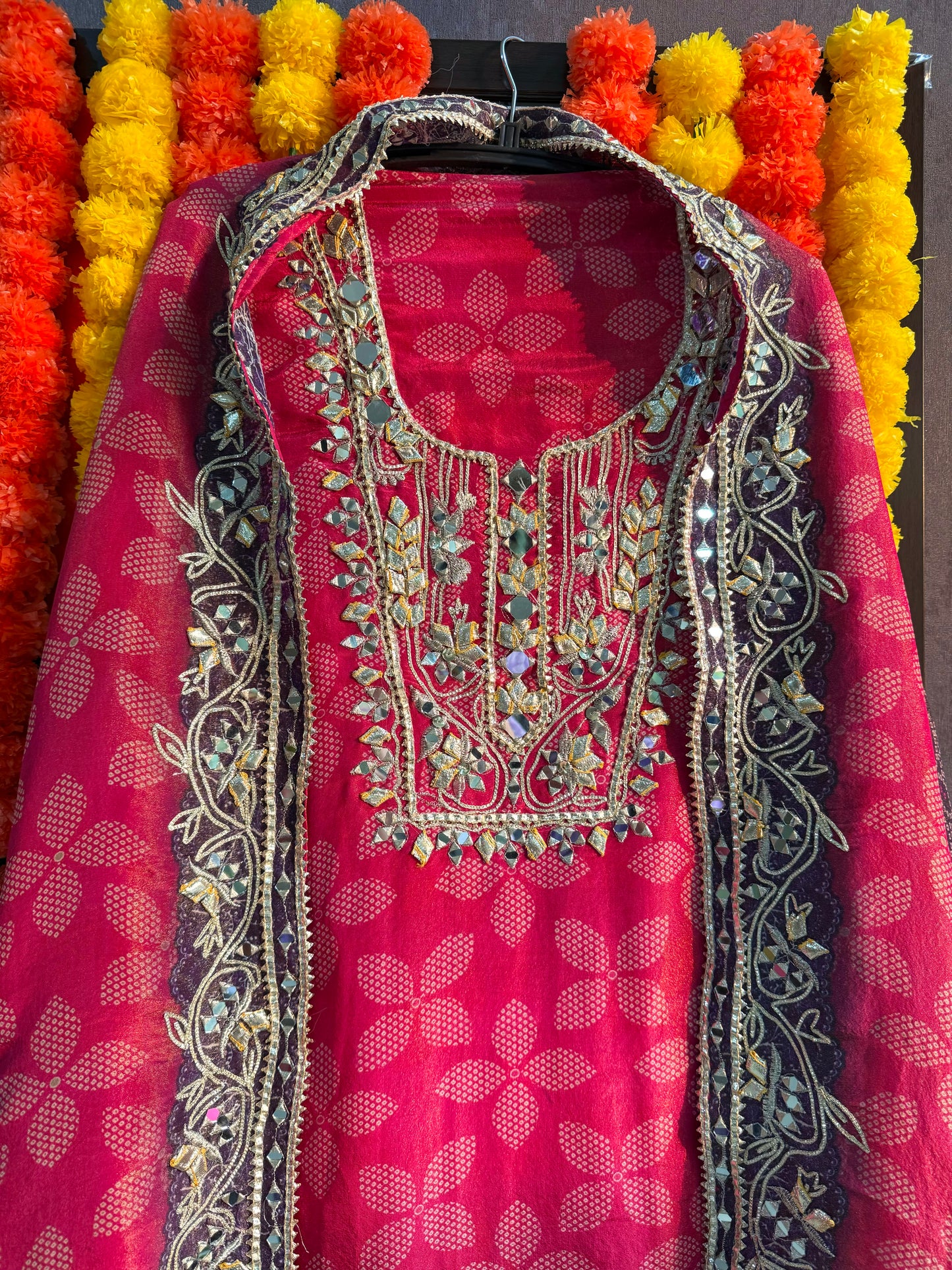 Luxurious Bhandej ombré gotapatti suits