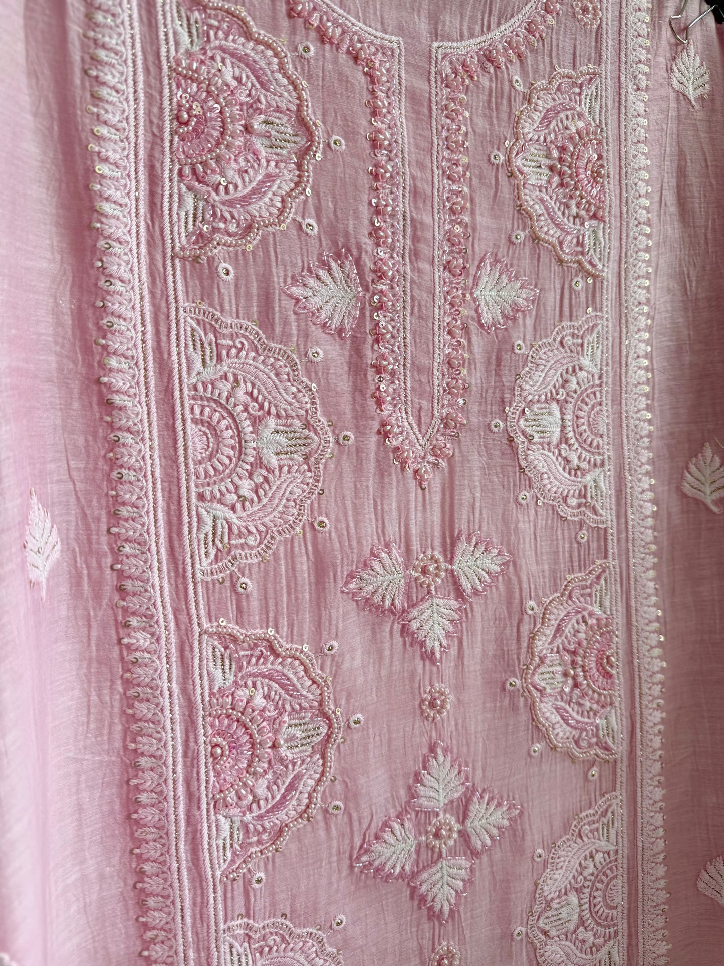 Luxurious Mul chanderi lucknowi handwork suit