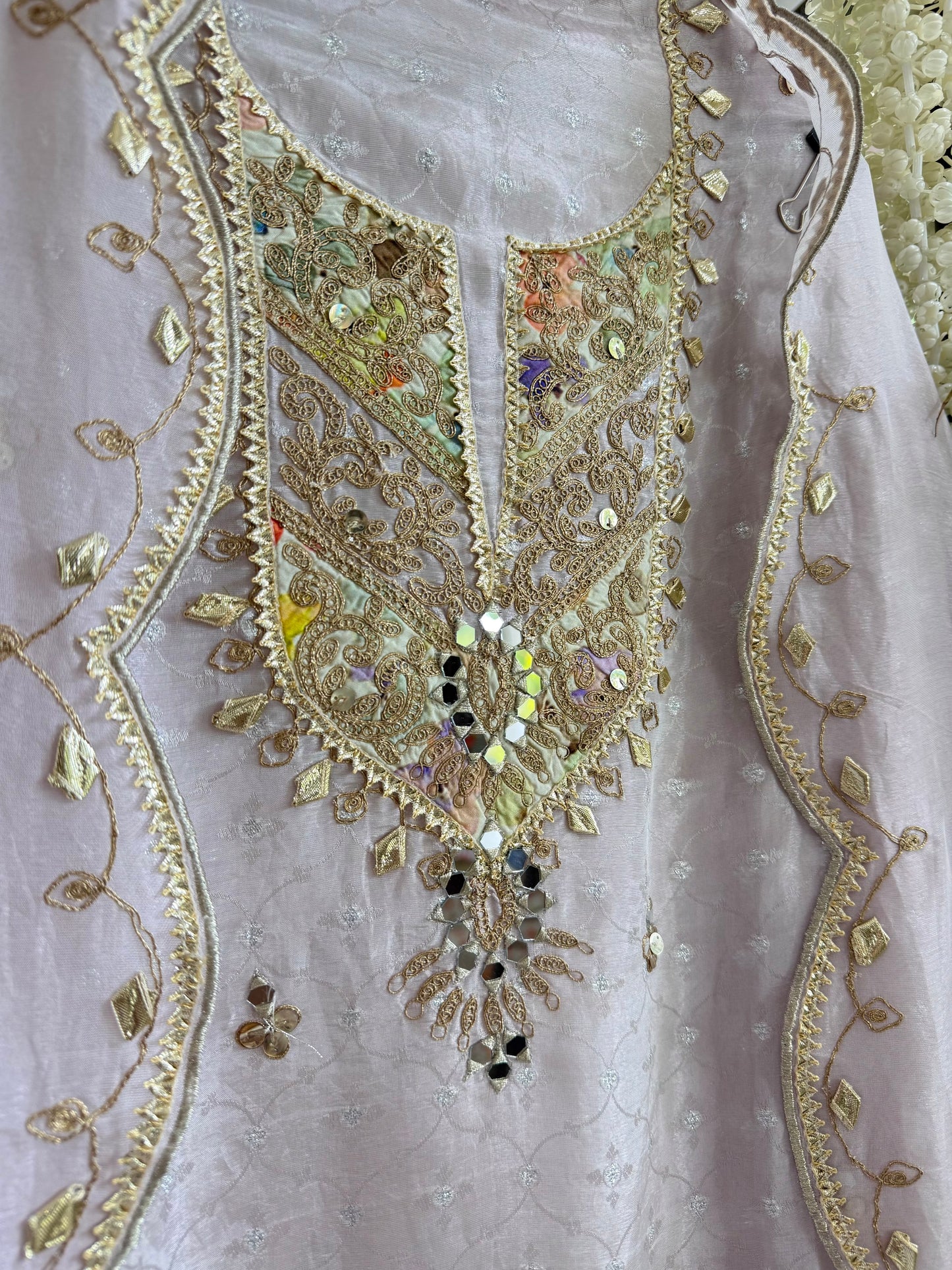 Luxurious Gotapatti Dori work Tissue silk suit