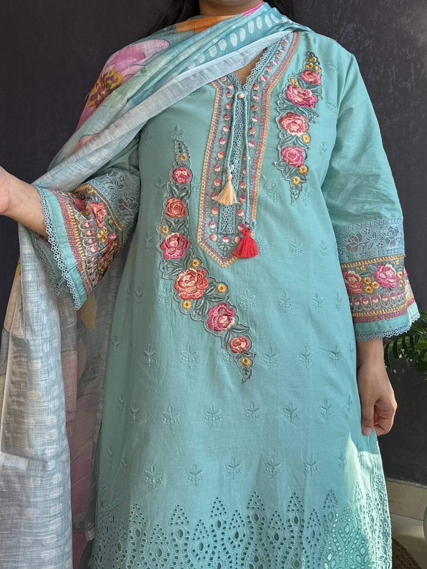 Pakistani schiffili designer suit