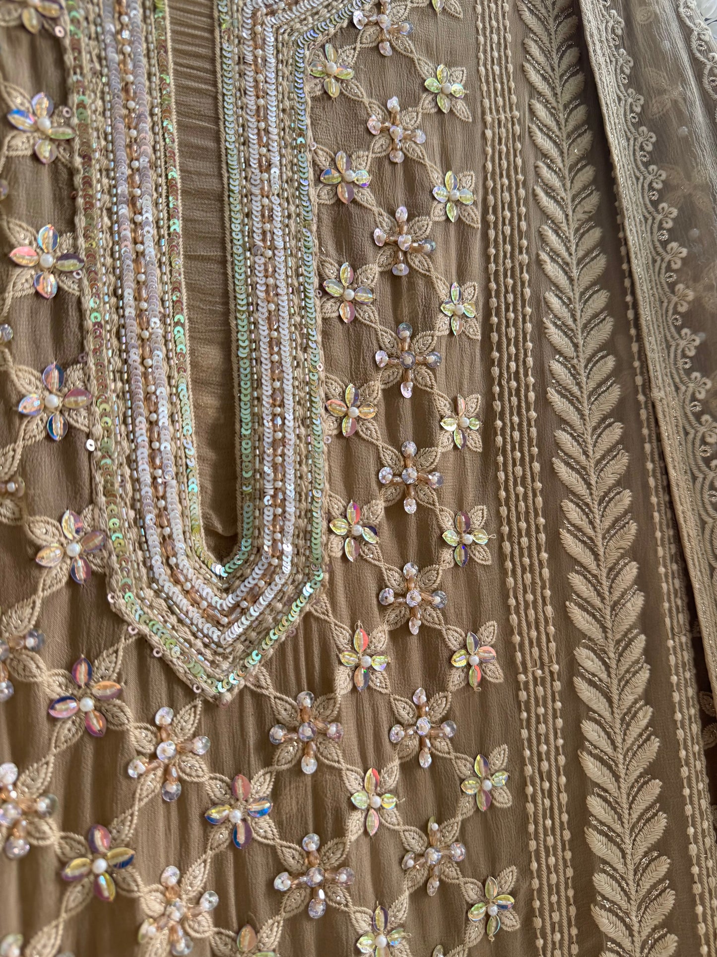 Lucknowi crystal handwork suit
