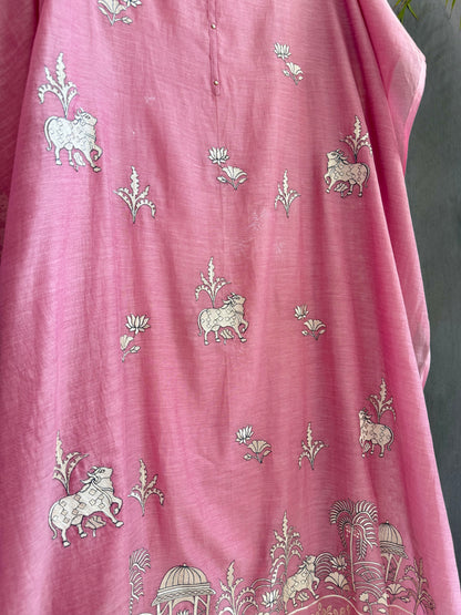 Luxurious Mul chanderi pichwai suit