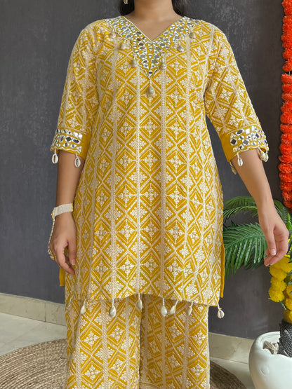 Lucknowi mirrorwork festive Coord set
