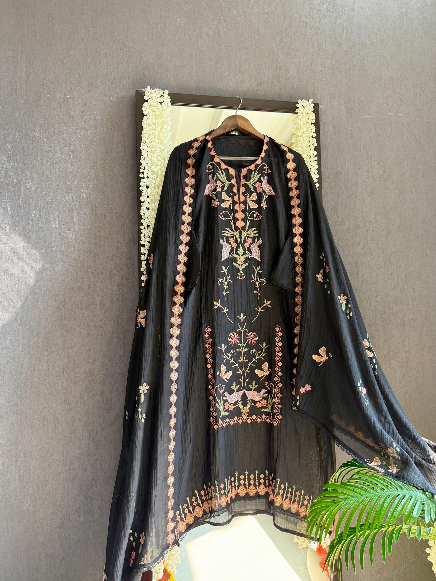 Luxurious Mul chanderi butterfly suit