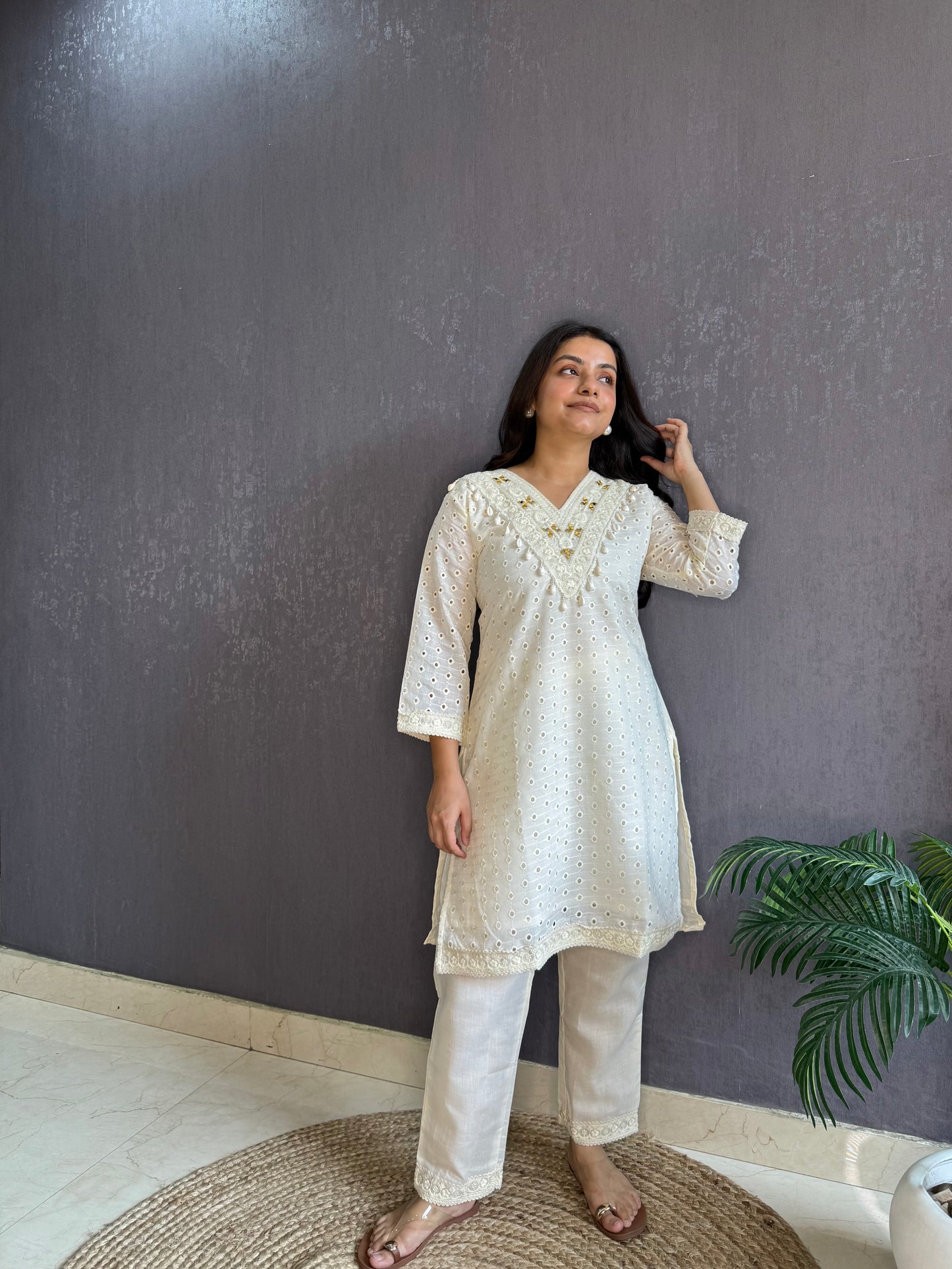 Schiffili mirror cotton Coord set