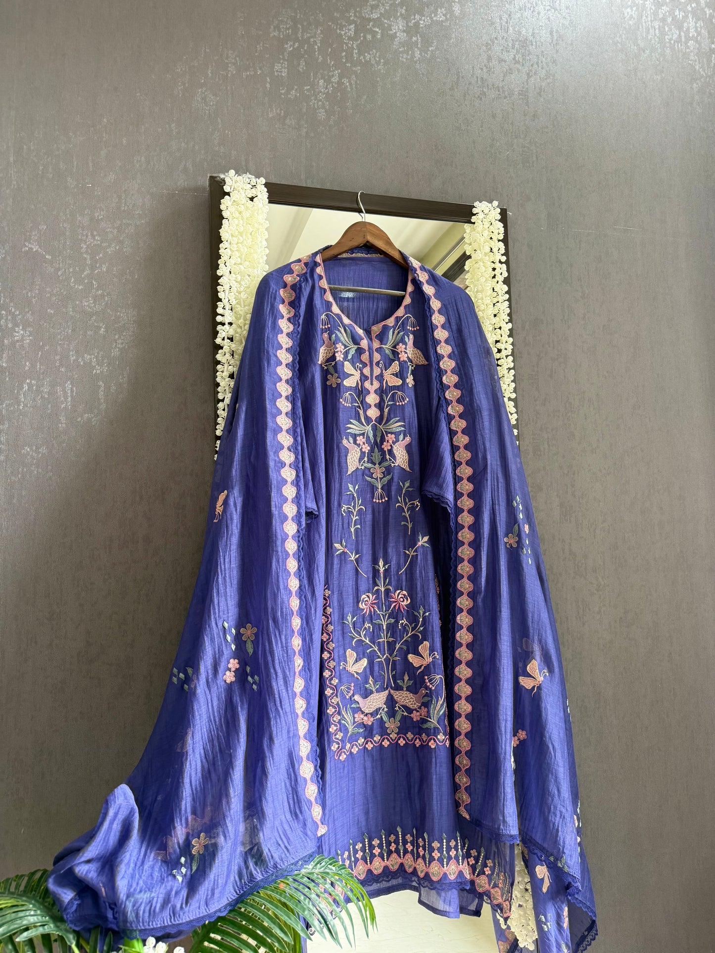 Luxurious Mul chanderi butterfly suit