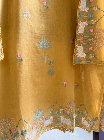Luxurious Mul chanderi pichwai suit