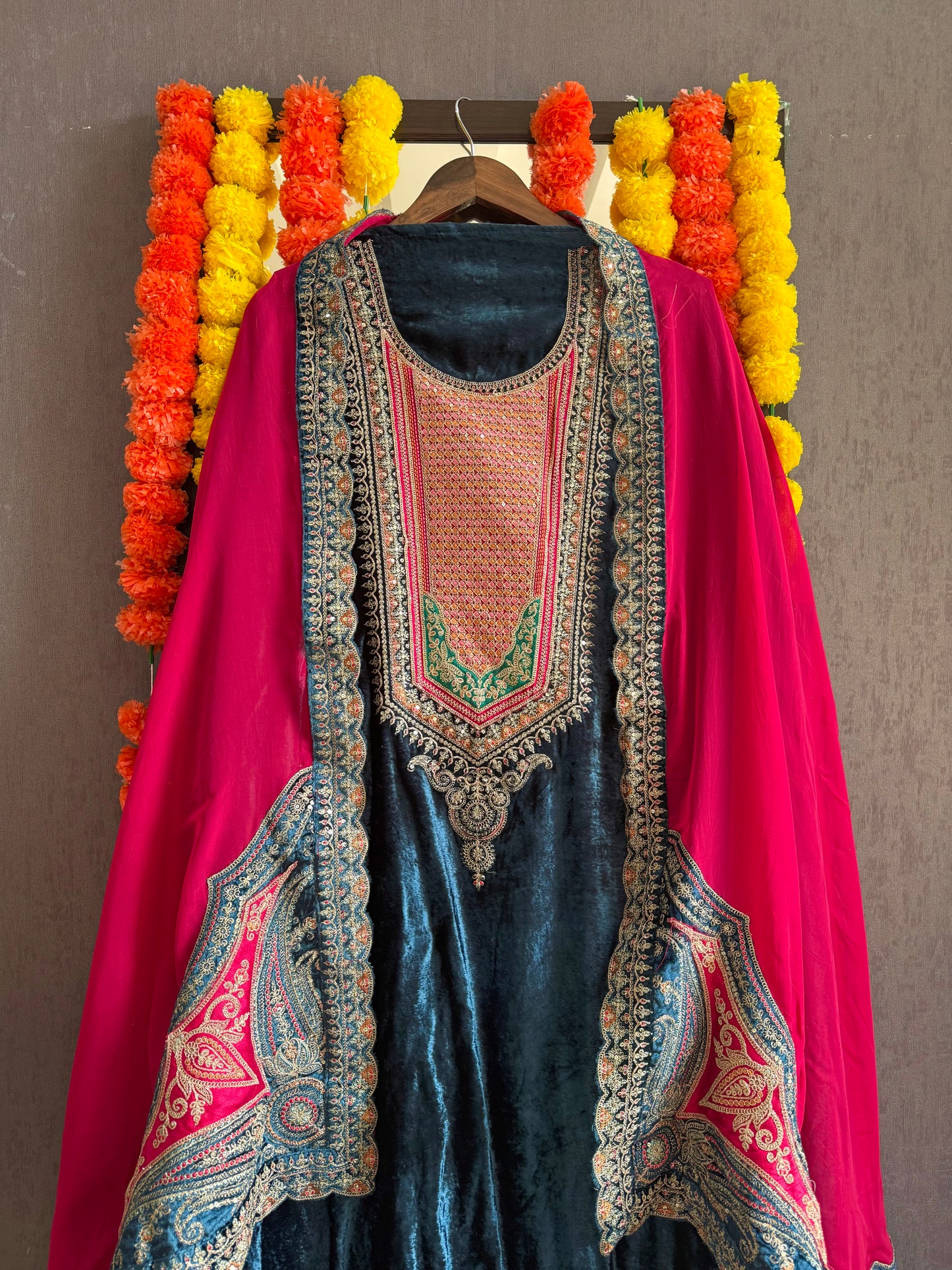 Velvet Marori Aari work suit
