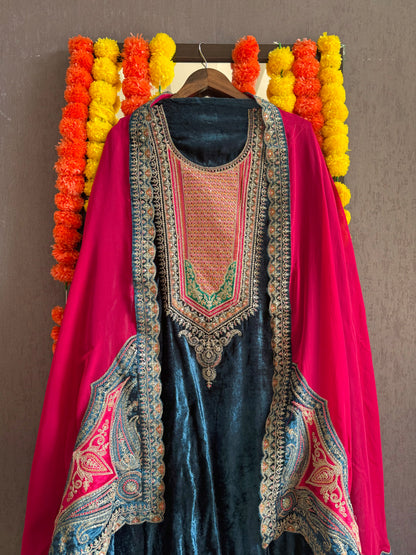 Velvet Marori Aari work suit