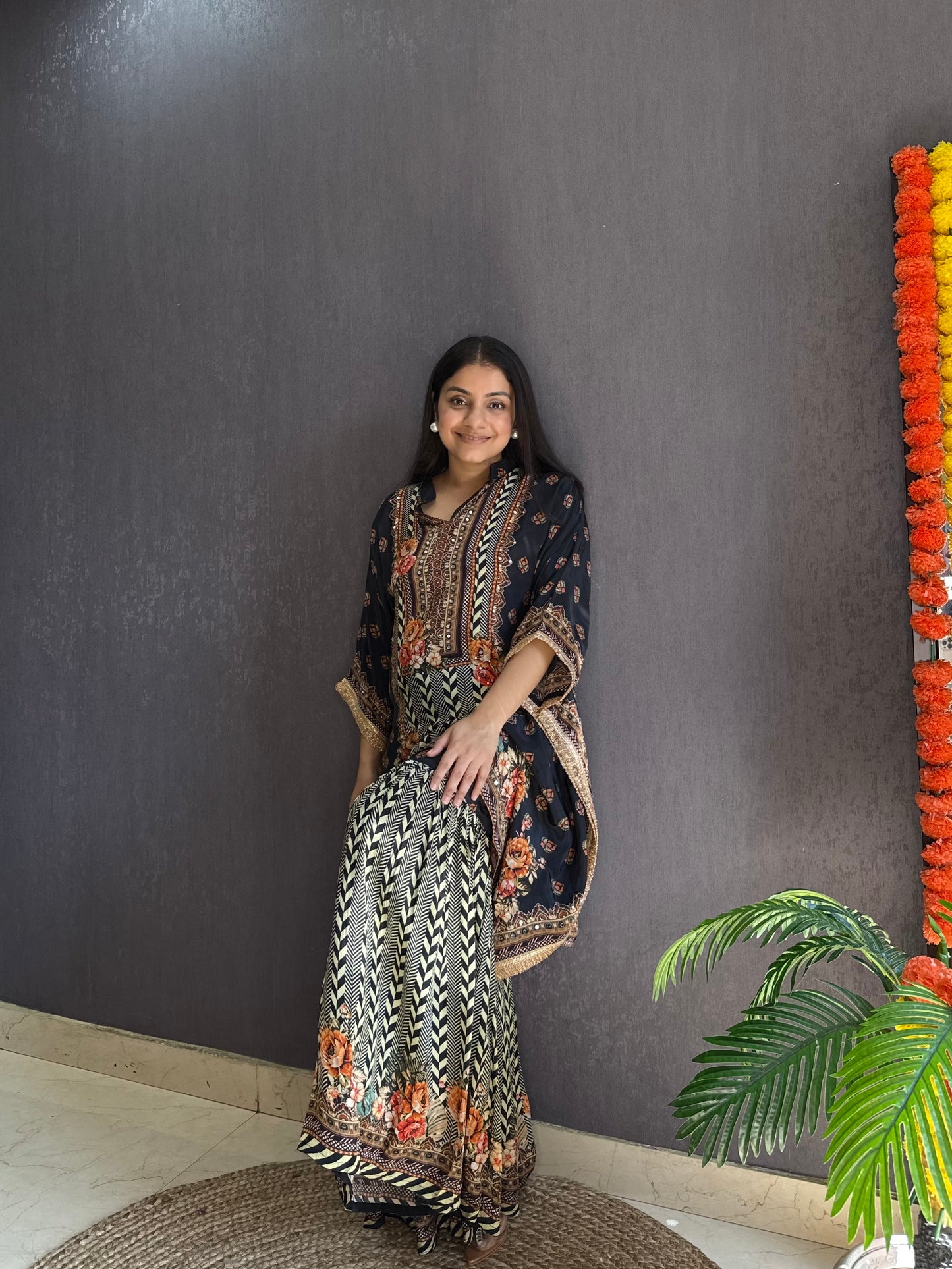 Pakistani kaftan sharara Set