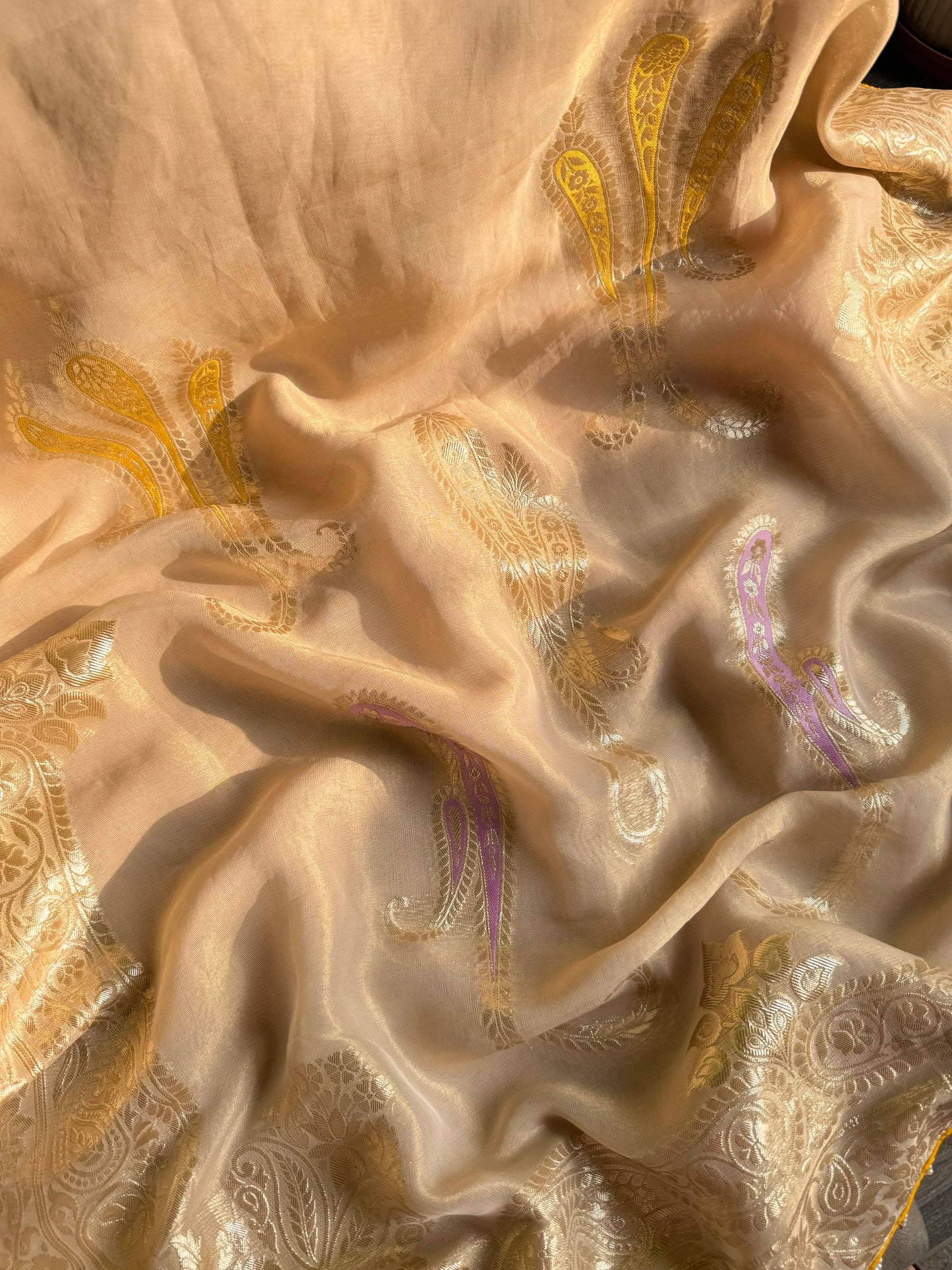 Luxurious aari work Tissue Benarsi silk suit
