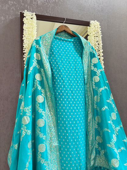 Banarsi handwork silk suit