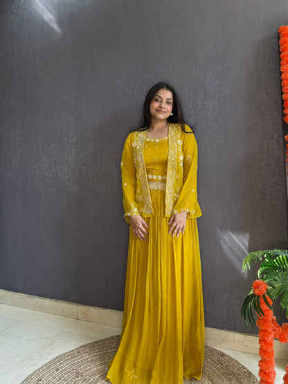 Lehenga jacket handwork dress