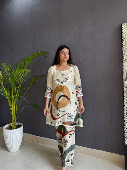 Abstract muslin Coord set