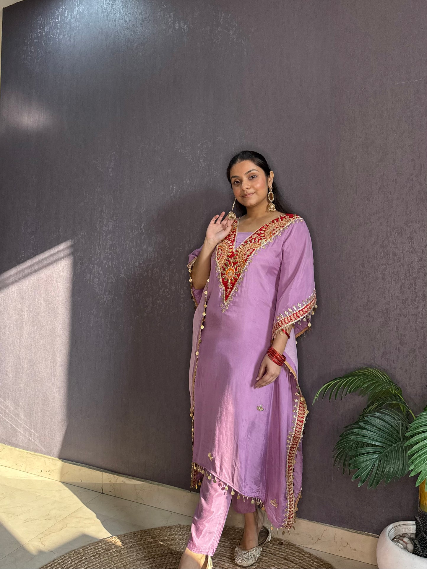 Gotapatti aari work kaftan set