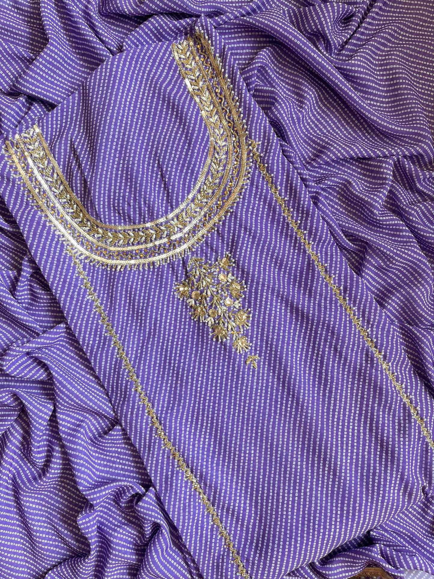 Punjabi Bandhani handwork suits