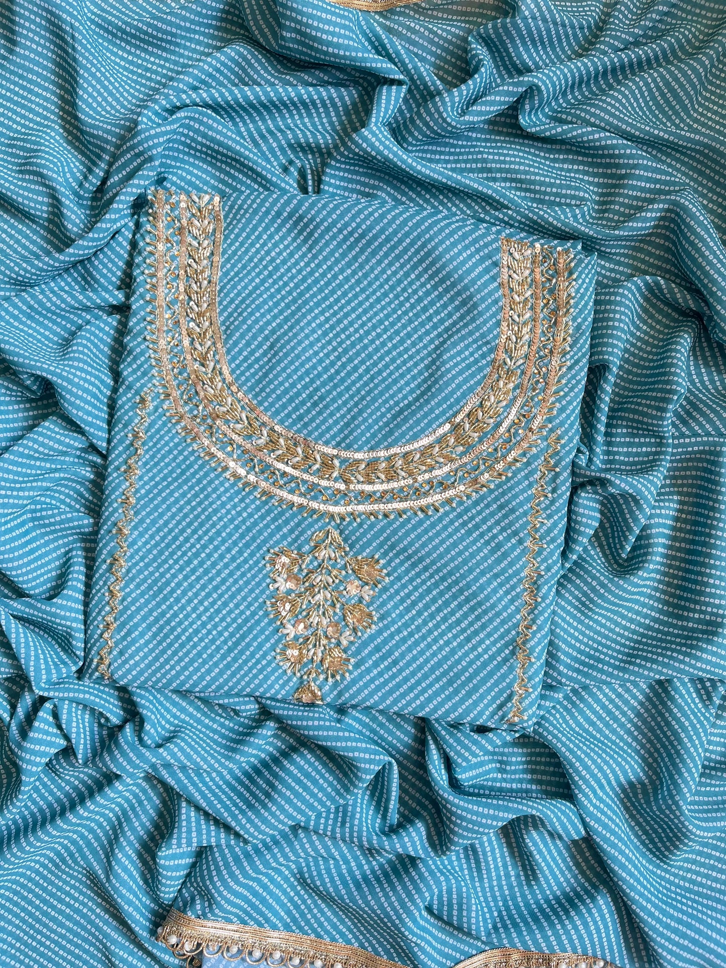Punjabi Bandhani handwork suits
