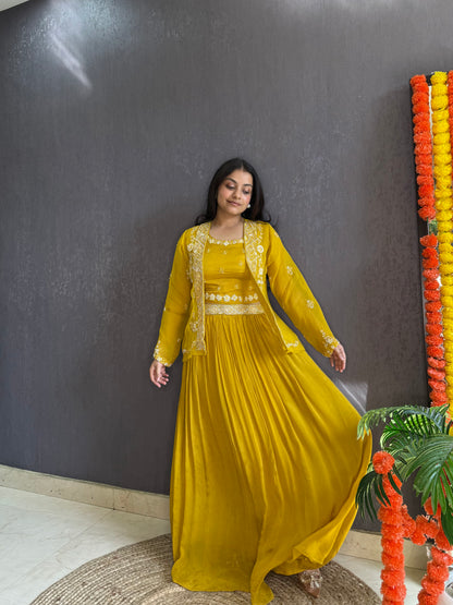 Lehenga jacket handwork dress