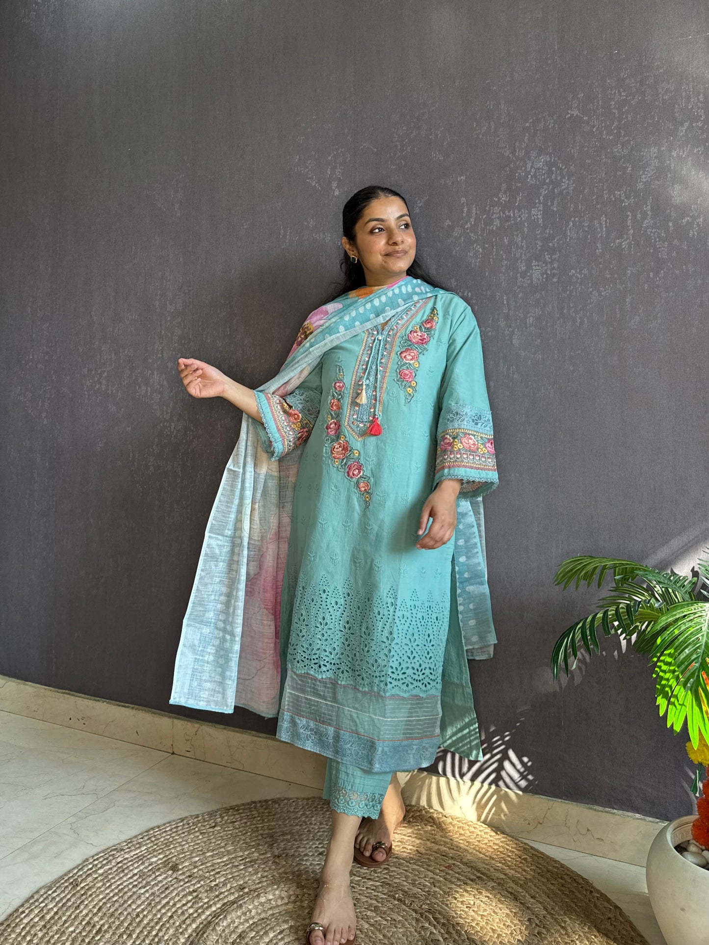 Pakistani schiffili designer suit
