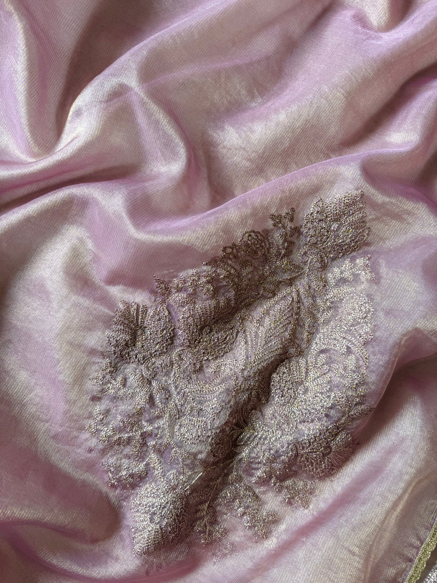 Premium tissue silk hand embroidered suit