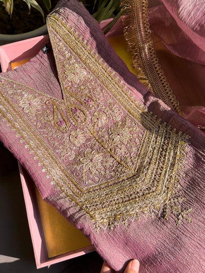 Tissue silk Handwork suit set