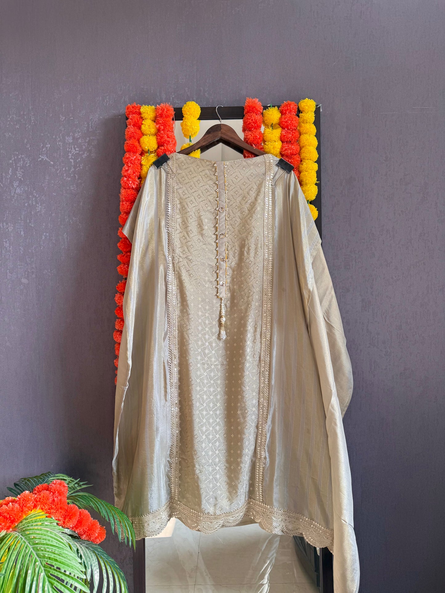 Pearl Benarsi Tissue silk suit