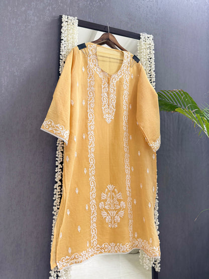 Luxurious Mul chanderi appliqué work suit