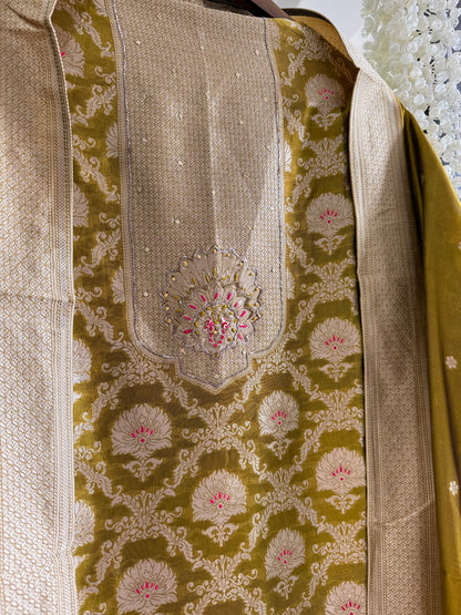 Brocade Benarsi silk handwork suit