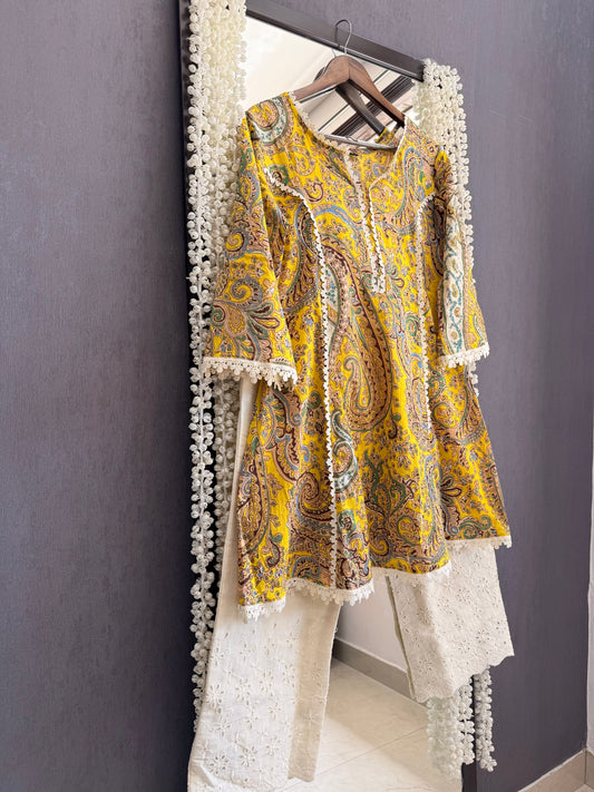 Cotton peplum coord set