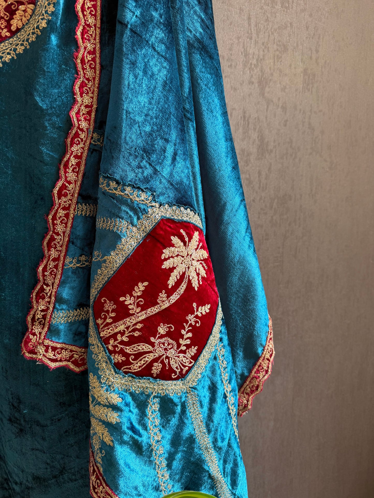Velvet Front back Marori Aari work suit