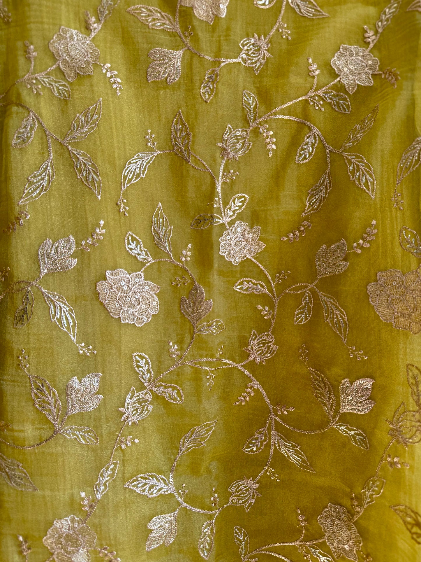 Luxurious crush tissue zardozi embroidered suit
