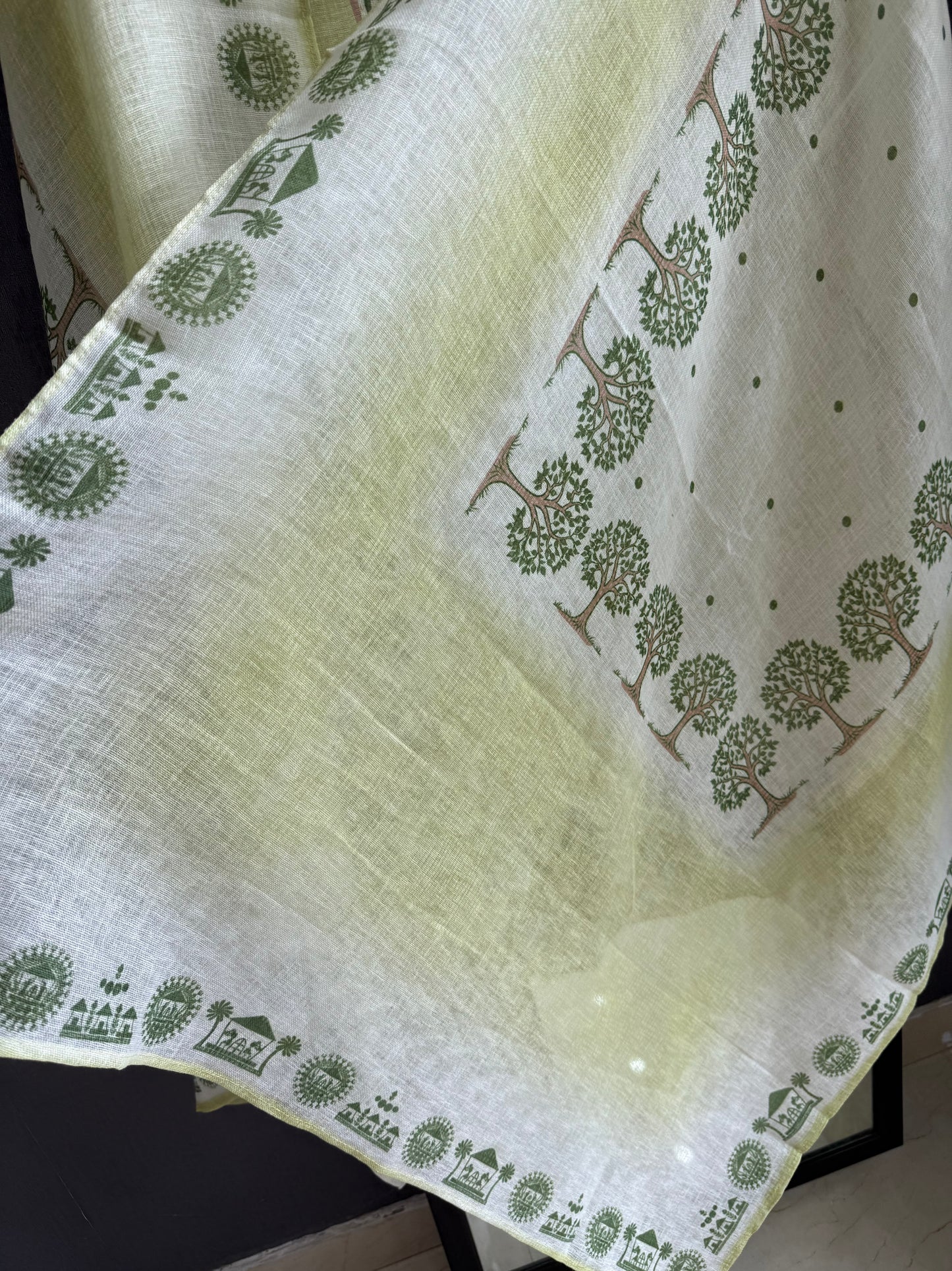 Pure linen worli art handwork suit