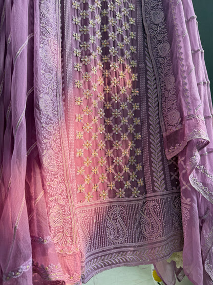 Lucknowi crystal handwork suit