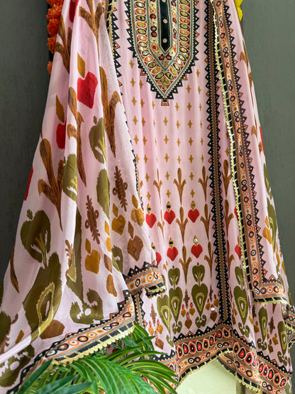 Pure crepe luxurious batik mirror suit