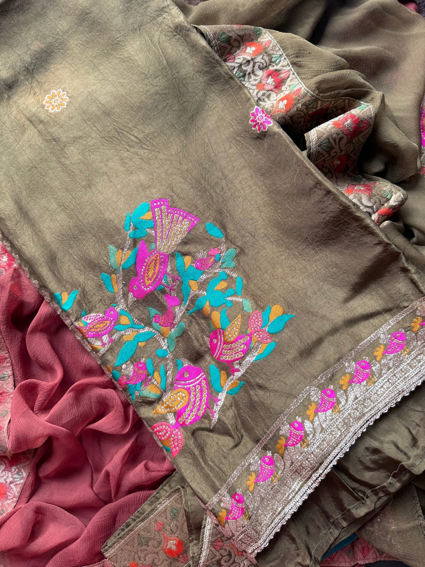 Meenakari Benarsi birds suit