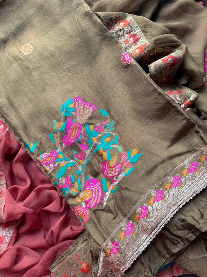Meenakari Benarsi birds suit
