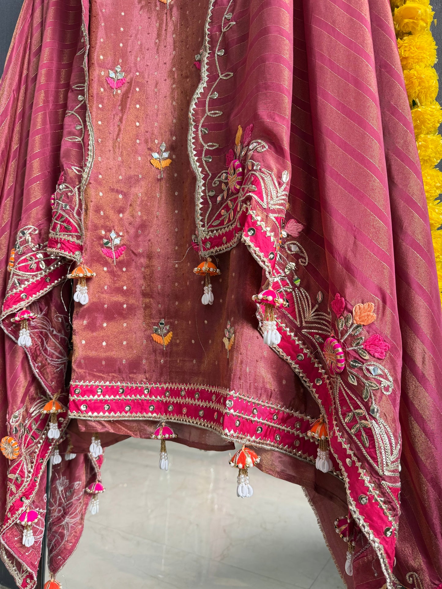 Luxurious Gotapatti Tissue silk suit