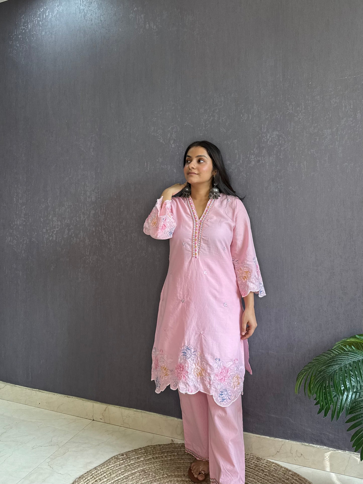 Premium cotton cutwork Coord set