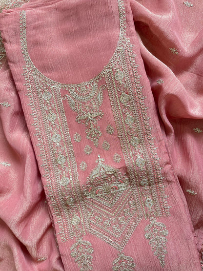 Crush tissue aari work suit