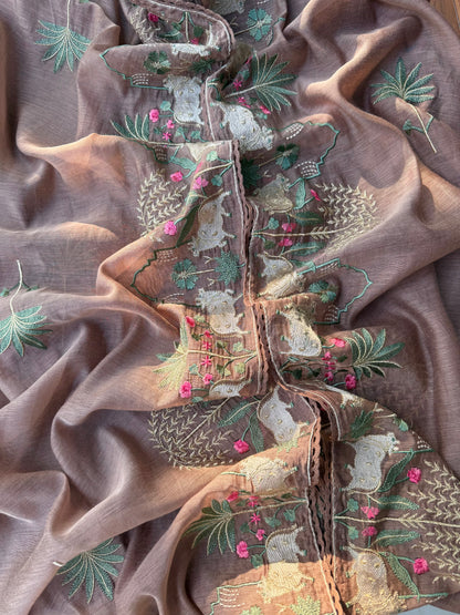 Luxurious Mul chanderi pichwai suit