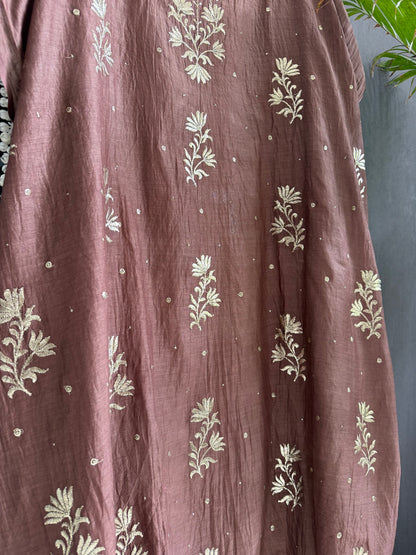 Luxurious Mul chanderi pitta work suit
