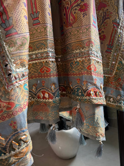 Gotapatti Tissue silk kaftan set