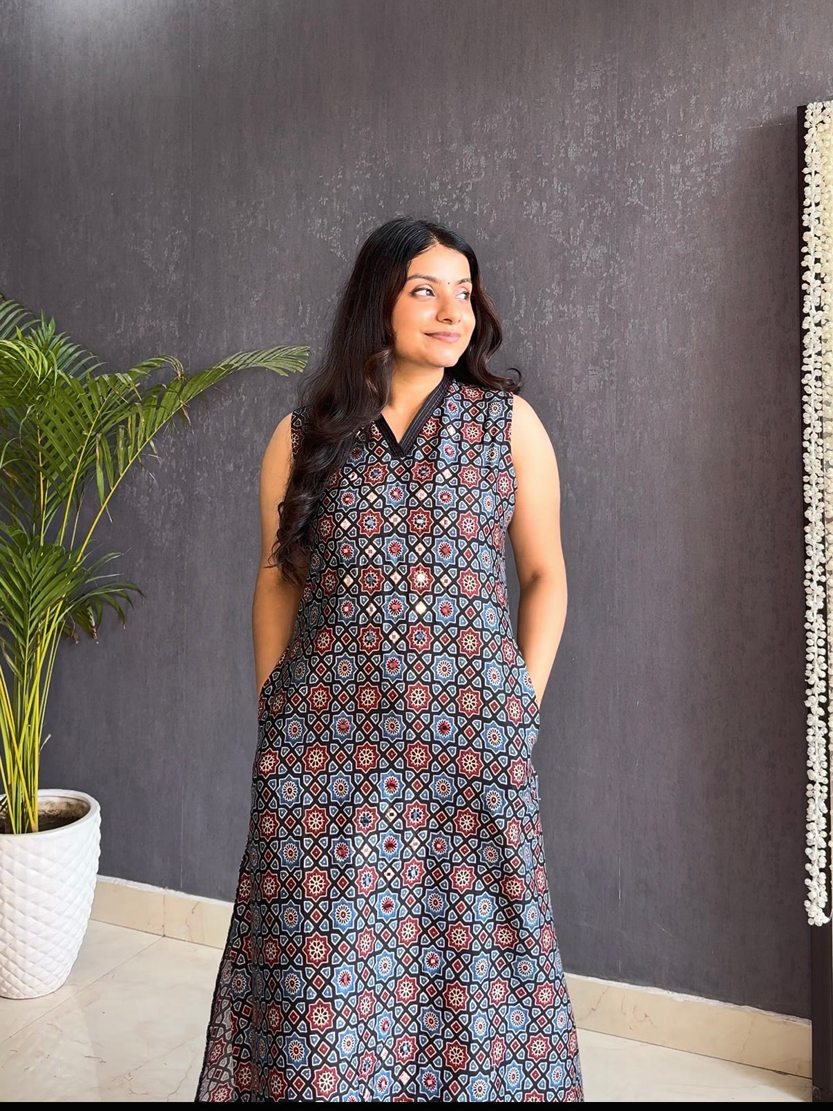 Cotton Ajrakh kurta set