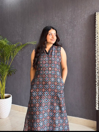 Cotton Ajrakh kurta set
