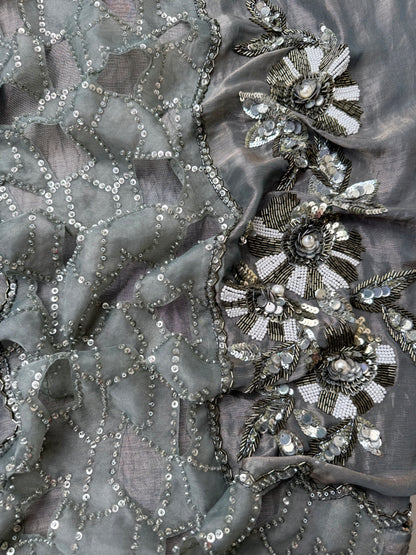 Luxurious cutwork Tissue silk suit