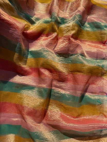 Tissue silk multi color suit