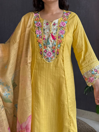 Aline cotton Handwork suit