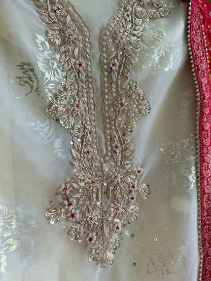 Zardozi bandhani suit